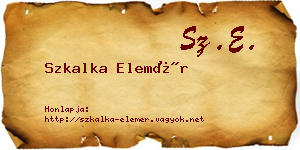 Szkalka Elemér névjegykártya